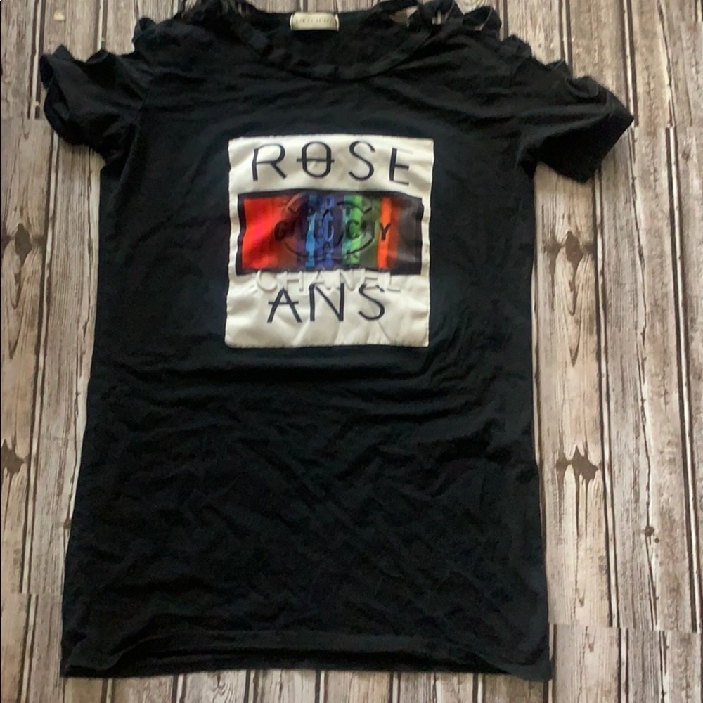 Black shirt designer givenchy chanel logo